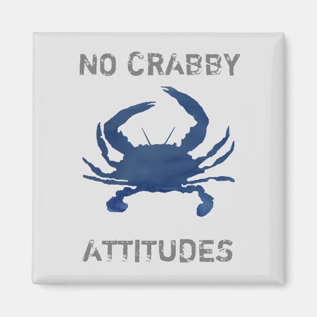 Blåkrabba Nautisk no Crabby Attitudes Magnet (Framsidan)