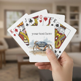 Blåkrabba och orange krabba på stranden casinokort