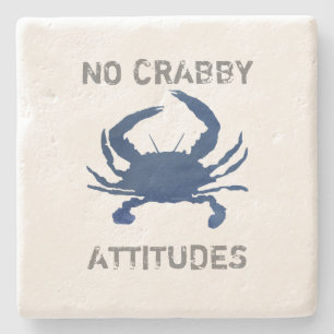 Blåkrabbingen Ingen Crabby Attitudes Marble Stone Stenunderlägg