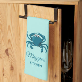 Blåkrabbstrumpor Aqua Kitchen Towel Kökshandduk