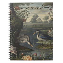 Blåkranar vid en flod anteckningsbok