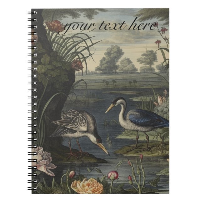Blåkranar vid en flod anteckningsbok (Framsidan)