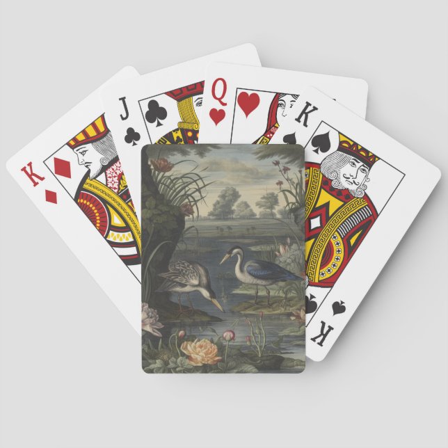 Blåkranar vid en flod casinokort (Baksidan)