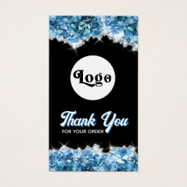 Blåkristaller paket infogar visitkort