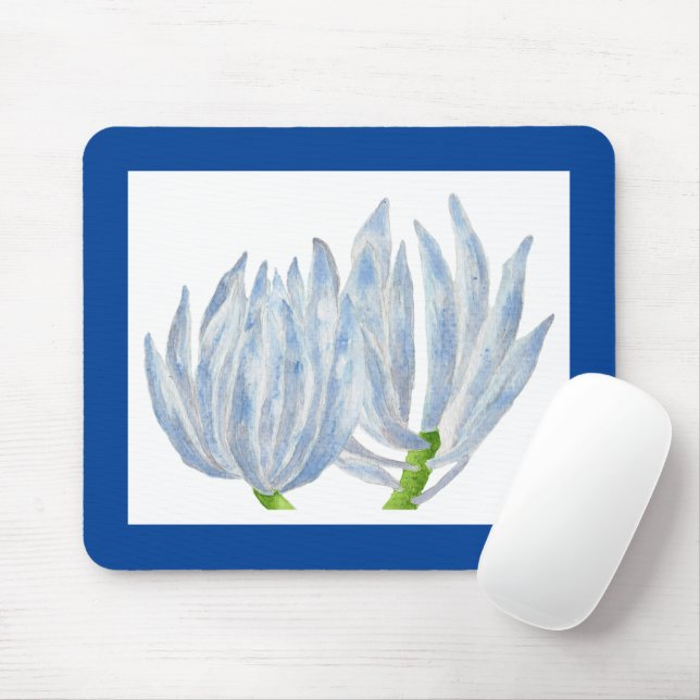 Blåkritfästpunkter på en musknapp musmatta (Med mus)