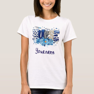 Blåkstrå mönster, blommor t shirt
