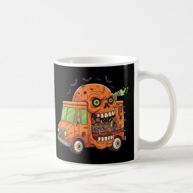 Bläkt kandy Lastbil Ride - Creepy Halloween Skull Kaffemugg (Höger)