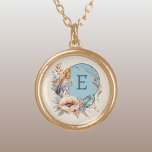 Blålägg till inledande blommigt guldpläterat halsband<br><div class="desc">Ta hand om dig med det här charmerande Zazzle-halsbandet, med en delikat blommigt. Anpassa den med din första i blått för att göra den unik för dig! Perfekt för alla tillfälle, det här halsbandet tillför en aning elegans och ett klick färg till ditt kläder. Det är ett vackert sätt att...</div>