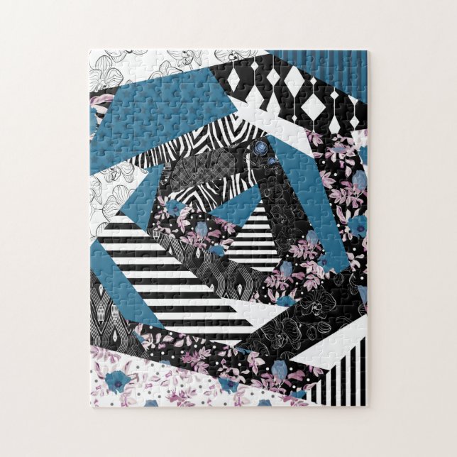 Blålappverk, populärt, lappverk, folk, rustik, pussel (Vertikal)