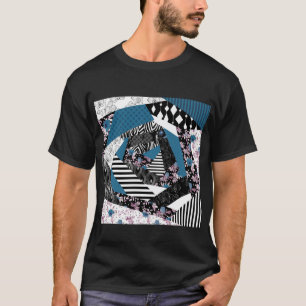 Blålappverk, populärt, lappverk, folk, rustik, t shirt