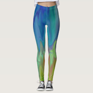 Blålika Abstrakta Leggings