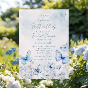 Blålivslängd för Butterflies Garden Möhippa Inbjudningar