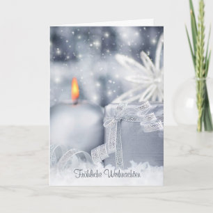 Blåljus i Silver, snöflingor Helgkort