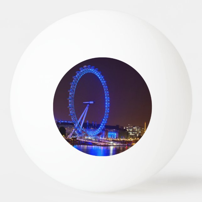 Blåljus London öga på natten Pingisboll (Baksidan)