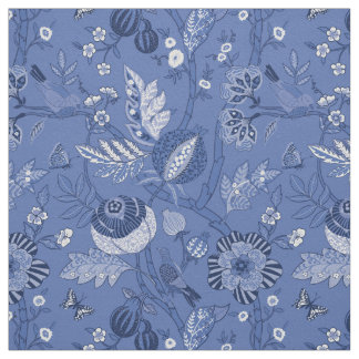 Blåljusblå bohemisk bomullstyg tyg