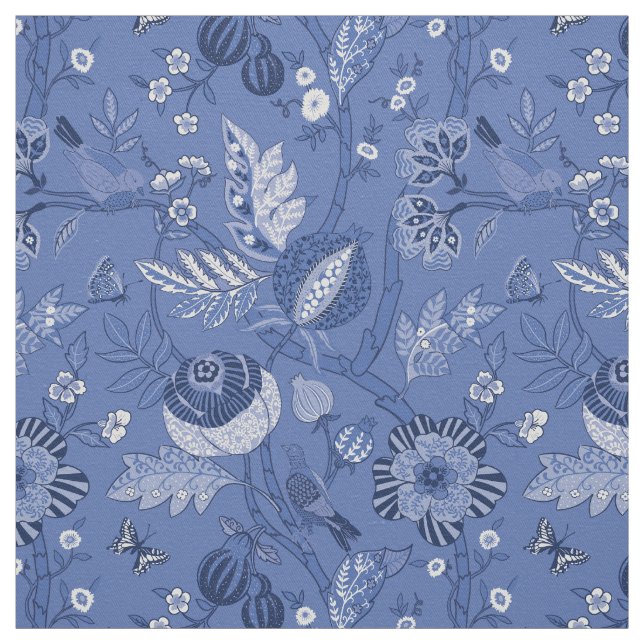 Blåljusblå bohemisk bomullstyg tyg (Provkarta)