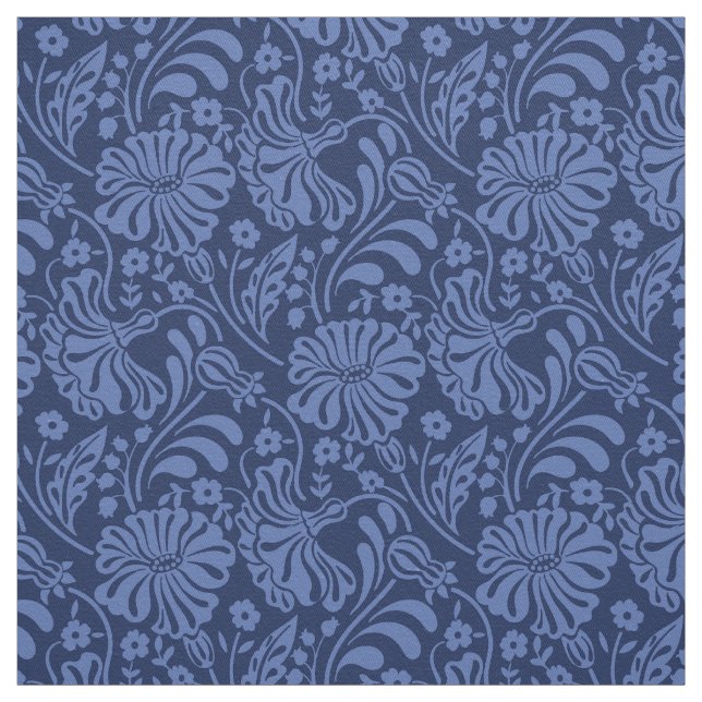 Blåljusblå bohemisk design tyg (Provkarta)