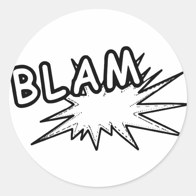 Blam Stickers Runt Klistermärke (Framsida)