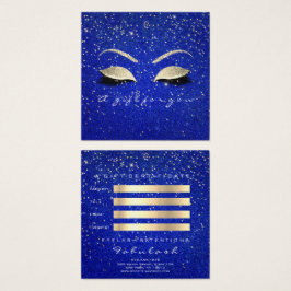 Blåmakeup för presentkort Guld Glitter Fyrkantigt Visitkort