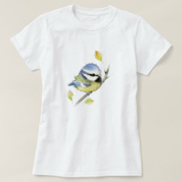 Blåmålad fågel t-shirt