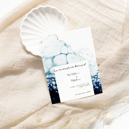 Blåmålsbröllop Spara datumkortet Inbjudningar