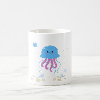 Blåmaneter med rosa tentakler Kaffe Mugg