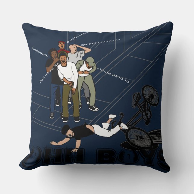 Blåmannen på Bike Hits Manhole OHH BOYS-spricka Kudde (Framsida)