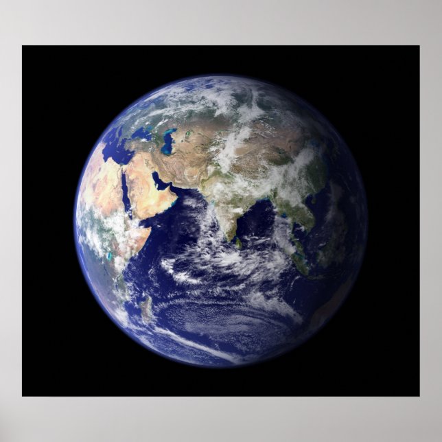 Blåmarble Öster View of Earth Poster (Framsidan)