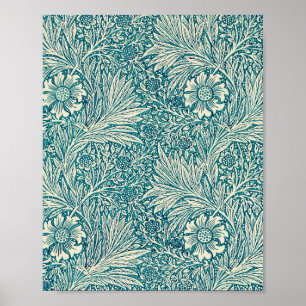 Blåmarigold illustration av William Morris Poster