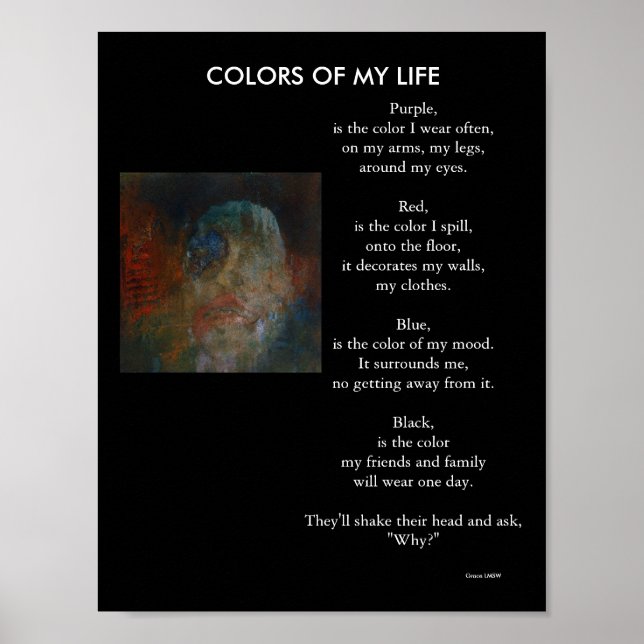 Blåmärken-färger, Lila, är färg I-bäran... Poster (Framsidan)