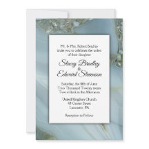 Blåmarmor Agate-bröllopsinbjudan