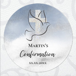 Blåmarmor Runt Klistermärke