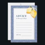 BlåMedelhavsbrile Lemon Amalfi Kusten Bröllop Rådkort<br><div class="desc">Dessa rådgivningskort för söt och Medelhavet skulle utgöra ett underbart tillskott till era bröllop-leveranser! Anpassa texten enkelt genom att klicka på alternativet "anpassa".</div>