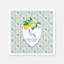 Blåmedelstrutorna Italien Vapensköld Lemon Bröllop Pappersservett
