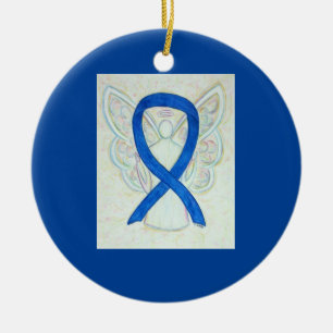Blåmedvetande Ribbon Angel Anpassningsbar Art Orna Julgransprydnad Keramik
