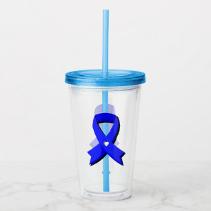 Blåmedvetenhet Bårband Vitt Hjärtat Take Away Mugg
