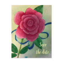 Blåmenyfliksområdet rosa ros Spara postkortets dat