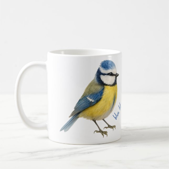 Blåmes Fågel Mugg Naturälskare Present (Vänster)