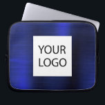 Blåmetall - Logotyp för Anpassningsbar - säljfrämj Laptop Fodral<br><div class="desc">Modern blå faux-Elegant utan stent Anpassningsbar Logotyp PR-reklam för bärbara datorer eller Sleeve-reklam (promo) Fodral. Den här affärsdatorn fodral för professionell i klass kan anpassas så att den omfattar logotypen för företag eller företag.</div>