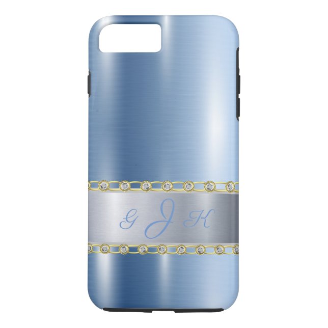 Blåmetall, Rhinestones-Personlig Case-Mate iPhone Skal (Baksida)