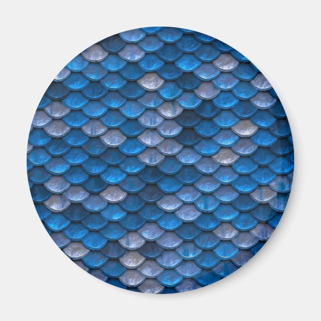 Blåmetallisk  fiskdrakon Sjöjungfru Struktur Magnet (Framsidan)