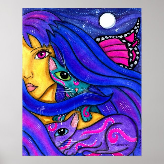 Blåmjölk och hennes katter poster (Framsidan)