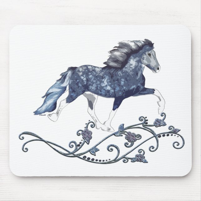 Blámóða Delft Blue Islands Horse Musmatta (Framsidan)