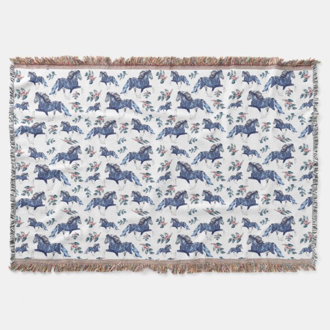 Blámóða och Lycklig Flowers Filt (Framsidan)