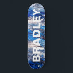 Blåmodern Abstrakt Anpassningsbar Personlig Namn Mini Skateboard Bräda 18,5 Cm<br><div class="desc">Blått Modern Abstrakt Anpassningsbar Personlig Namn Skateboard har personlig namn i modern typografi på abstraktens blå och grått-bakgrund. Anpassa genom att redigera texten i textrutan. Ge en anpassningsbar har gjort en gåva,  skateboard-personlig till din favoritskateboarder för jul,  födelsedag eller din BFF. Designad av ©Evco Studio www.zazzle.com/store/evcostudio</div>
