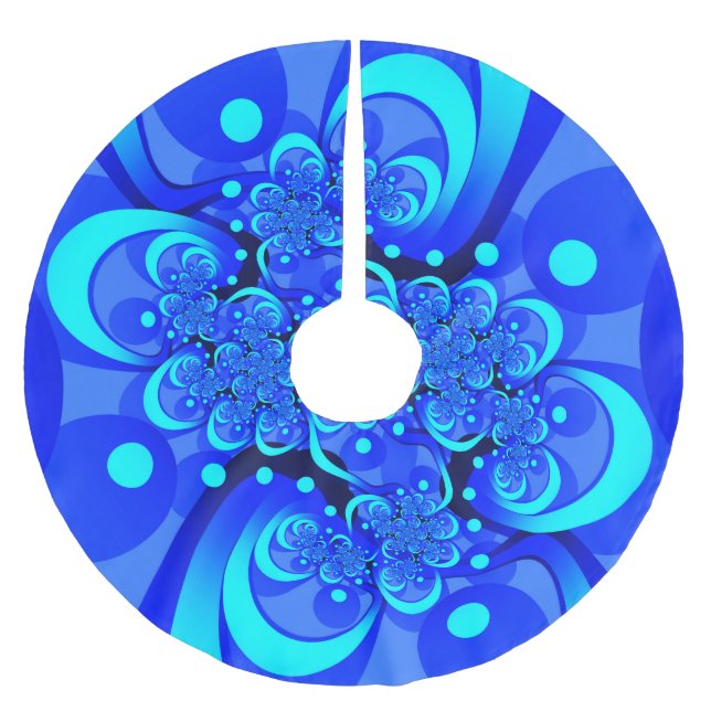 Blåmodern Abstrakt, fyrverkeripjäs Julgransmatta Borstad Polyester (Framsidan)