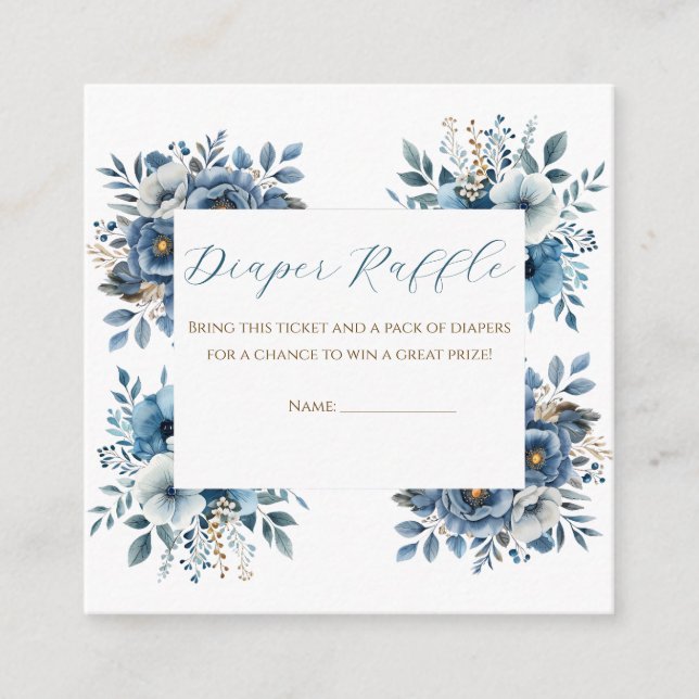 Blåmodern Blommigt Vattenfärgsbabyskor Tilläggskort (Framsida)