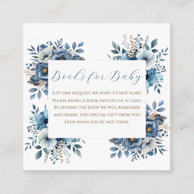 Blåmodern Blommigt Vattenfärgsbabyskor Tilläggskort (Framsida)