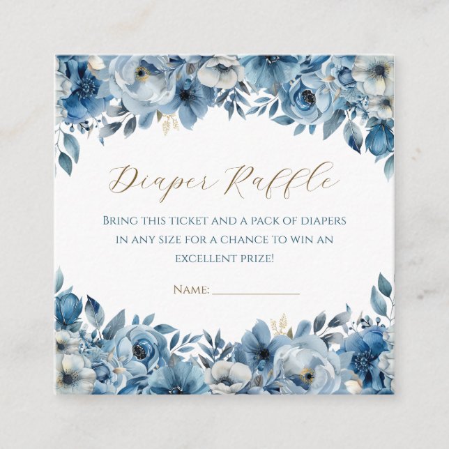 Blåmodern Blommigt Vattenfärgsbabyskor Tilläggskort (Framsida)