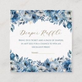 Blåmodern Blommigt Vattenfärgsbabyskor Tilläggskort